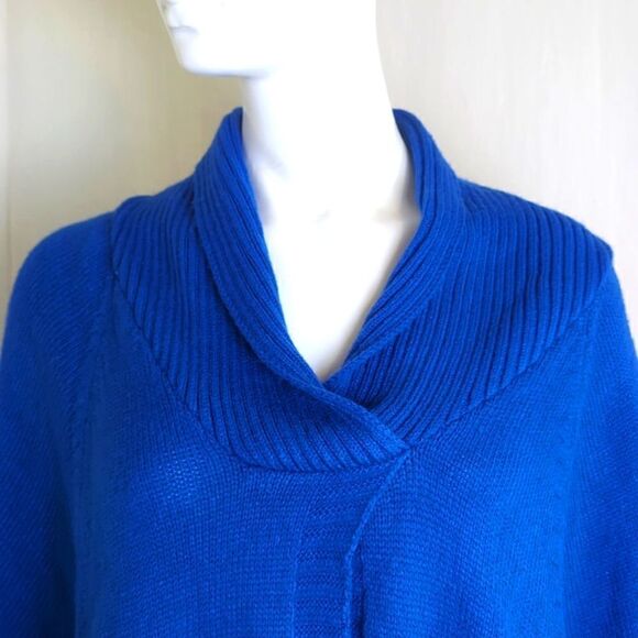 Chico's Poncho Royal Blue Size S/M - Picture 2 of 8